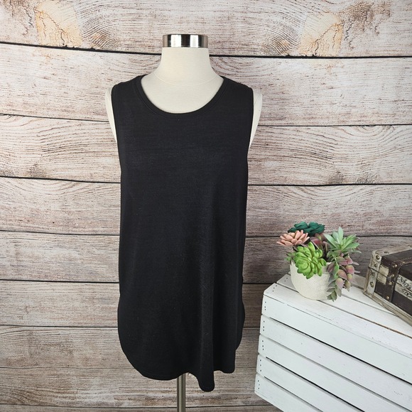 Gap Black Tank Top Sleeveless Casual Everyday Basic‎ Top Size L - Picture 1 of 7